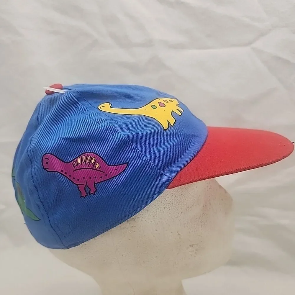 Cap Dinosaur Pattern Stretch Back Kids Ball Hat Dino Blue Colorful Kid Dazzle